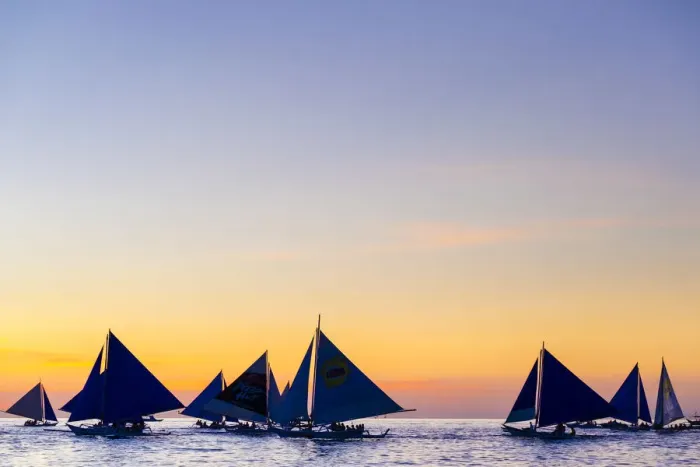 Framed Print : Sailboats at sunset on White Beach, Boracay Island, Aklan Province, Western Visayas Framed Print : Sailboats at sunset on White Beach, Boracay Island, Aklan Province, Western Visayas