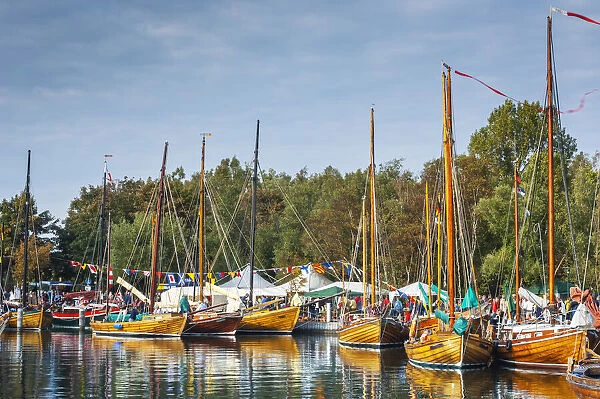 Sailboats, Zeesen boats in the port of Ahrenshoop-Althagen, Fischland-Darss-Zingst