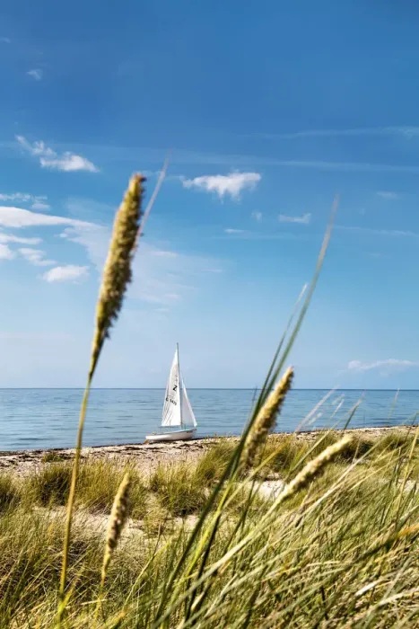 Framed Print : Sailing boat, beach, Flügge, Fehmarn island, Baltic coast, Schleswig-Holstein Framed Print : Sailing boat, beach, Flügge, Fehmarn island, Baltic coast, Schleswig-Holstein