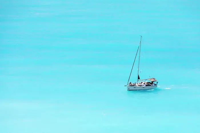 Framed Print : A sailing boat in Myrtos Bay, Kefalonia, Ionian Islands, Greece Framed Print : A sailing boat in Myrtos Bay, Kefalonia, Ionian Islands, Greece
