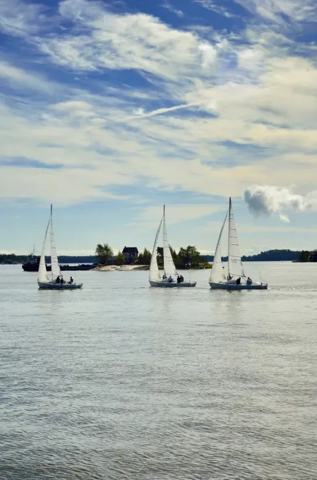 Framed Print : Sailing boats in the bay of Helsinki. Finland Framed Print : Sailing boats in the bay of Helsinki. Finland