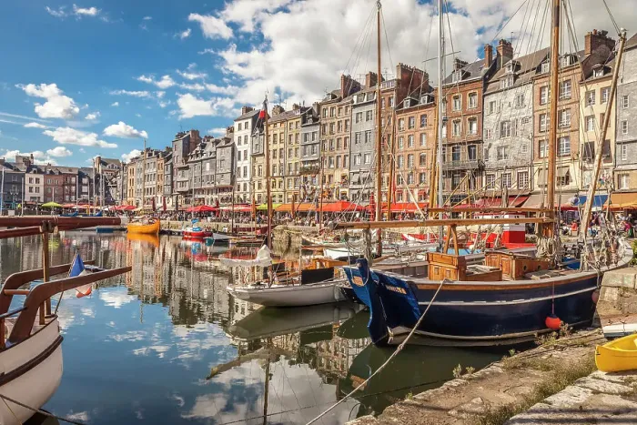 Framed Print : Sailing boats in Honfleur Harbour, Calvados, Normandy, France Framed Print : Sailing boats in Honfleur Harbour, Calvados, Normandy, France