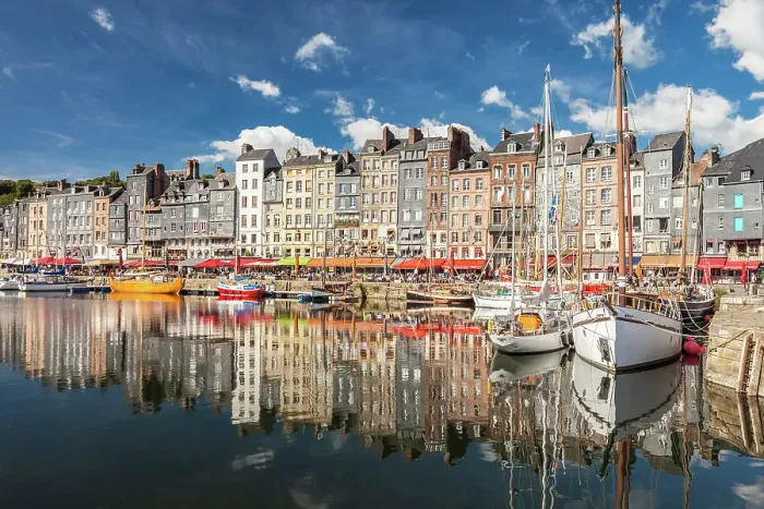 Framed Print : Sailing boats in the old port of Honfleur, Calvados, Normandy, France