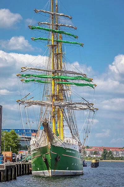 Sailing ship Alexander von Humboldt II in the port of Wismar, Mecklenburg-West Pomerania, Baltic Sea, North Germany, Germany