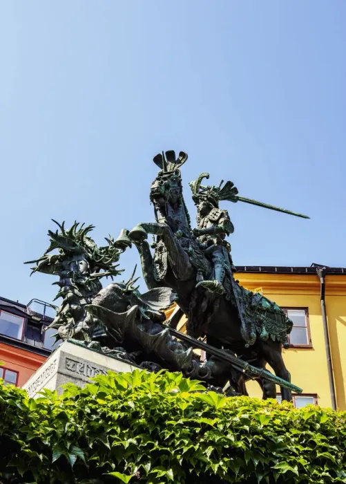 Framed Print : Saint George and the Dragon Statue, Gamla Stan, Stockholm, Stockholm County, Sweden Framed Print : Saint George and the Dragon Statue, Gamla Stan, Stockholm, Stockholm County, Sweden