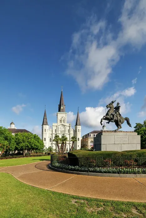 Framed Print : Saint Louis Cathedral and Statue of Andrew Jackson, Jackson Square, French Quarter, New Orleans, Louisiana, USA Framed Print : Saint Louis Cathedral and Statue of Andrew Jackson, Jackson Square, French Quarter, New Orleans, Louisiana, USA