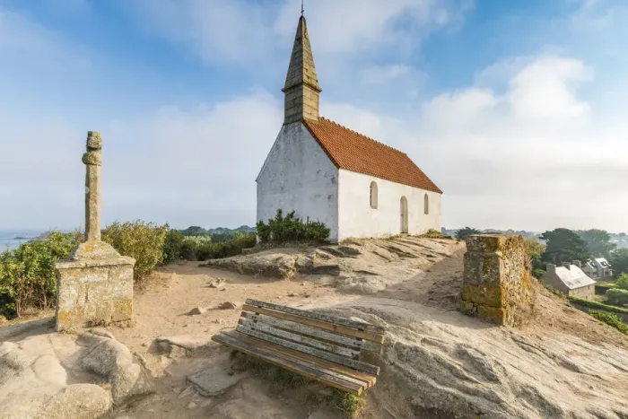 Framed Print : Saint-Michel chapel. Bra hat island, Ca'tes-d Armor, Brittany, France Framed Print : Saint-Michel chapel. Bra hat island, Ca'tes-d Armor, Brittany, France