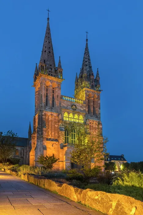 Framed Print : Saint-Pol-de-Leon Cathedral at night, Finistere, Brittany, France Framed Print : Saint-Pol-de-Leon Cathedral at night, Finistere, Brittany, France