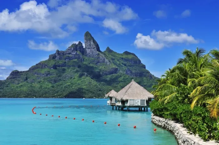 Framed Print : Saint Regis Bora Bora Resort, Bora Bora, French Polynesia, South Seas PR Framed Print : Saint Regis Bora Bora Resort, Bora Bora, French Polynesia, South Seas PR