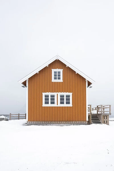 Sakrisoy village in the middle of Reine Bay, Lofoten Islands, Nordland, Norway