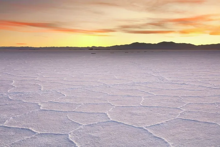 Framed Print : The Salinas Grandes salt flats at twilight, Puna de Atacama, Jujuy, Northwest Argentina