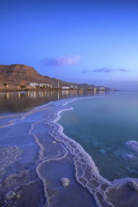 Framed Print : Salt Deposit In Foreground Looking Towards Ein Bokek, Ein Bokek, Dead Sea (lowest Framed Print : Salt Deposit In Foreground Looking Towards Ein Bokek, Ein Bokek, Dead Sea (lowest