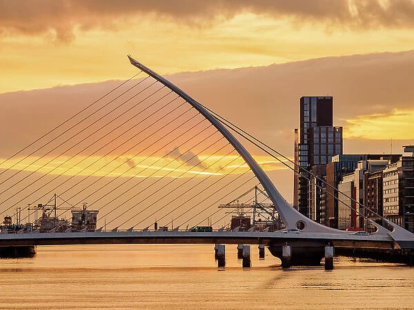 Samuel Beckett Bridge at dawn, Dublin, Ireland