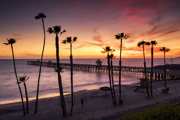 San Clemente Pier at Sunset, California, USA