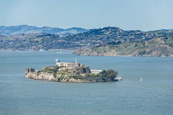 Framed Print : San Francisco, California. USA. A view of Alcatraz in the San Francisco bay