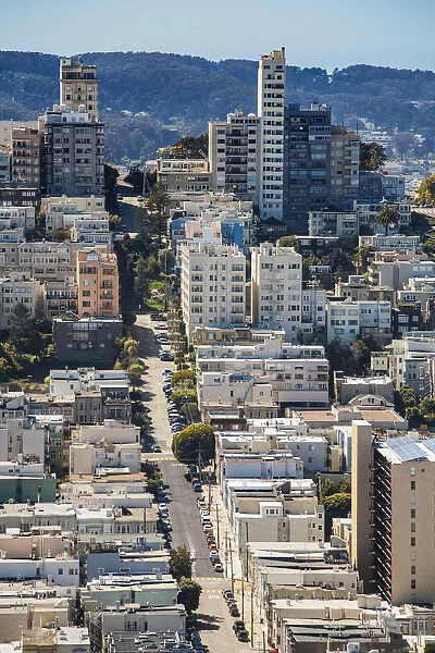 San Francisco, California. USA. A view of residential streets in San Francisco