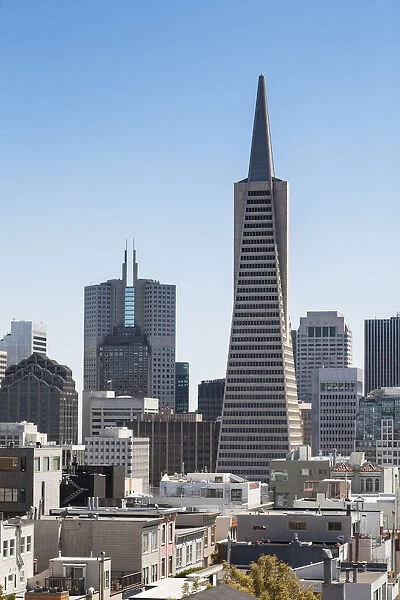 San Francisco, California. USA. A view of the Transamerica Tower in downtown San