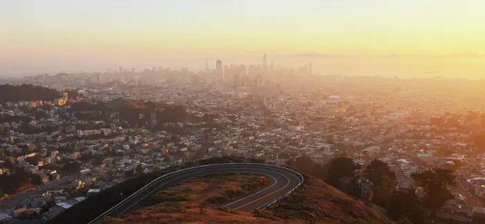 Framed Print : San Francisco from Twin Peaks at dawn, San Francisco, Califormia, USA