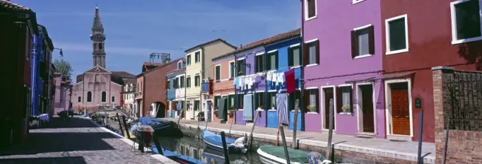Framed Print : San Martino Church & Canal, Burano, Venice, Veneto, Italy Framed Print : San Martino Church & Canal, Burano, Venice, Veneto, Italy