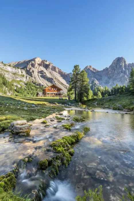 Framed Print : San Vigilio di Marebbe, Fanes, Dolomites, South Tyrol, Italy, Europe. Alpine hut in the natural park Fanes-Sennes-Braies Framed Print : San Vigilio di Marebbe, Fanes, Dolomites, South Tyrol, Italy, Europe. Alpine hut in the natural park Fanes-Sennes-Braies