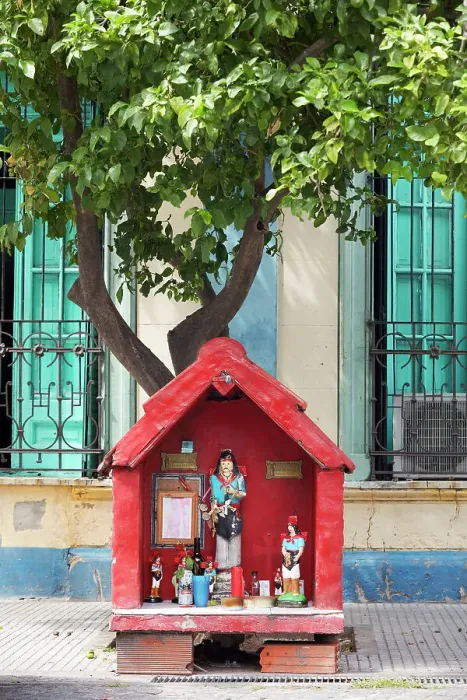 Framed Print : A sanctuary in homage to the Gauchito Gil in a street of the Abasto, Once, Buenos Aires, Argentina Framed Print : A sanctuary in homage to the Gauchito Gil in a street of the Abasto, Once, Buenos Aires, Argentina