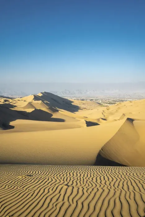 Framed Print : Sand dunes in desert near Huacachina oasis, Ica Region, Peru Framed Print : Sand dunes in desert near Huacachina oasis, Ica Region, Peru