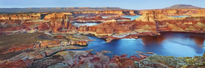 Framed Print : Sandstone erosion landscape at Alstrom Point at Lake Powell - USA, Utah, Kane Framed Print : Sandstone erosion landscape at Alstrom Point at Lake Powell - USA, Utah, Kane