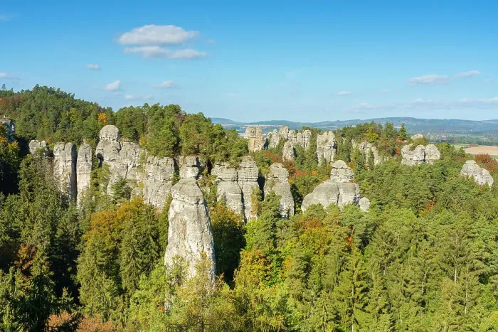 Framed Print : Sandstone rock formations seen from Vyhlidka na kapelu viewpoint, Hruba Skala, Bohemian Paradise Protected Landscape Area, Karlovice, Semily District, Liberec Region, Bohemia, Czech Republic Framed Print : Sandstone rock formations seen from Vyhlidka na kapelu viewpoint, Hruba Skala, Bohemian Paradise Protected Landscape Area, Karlovice, Semily District, Liberec Region, Bohemia, Czech Republic