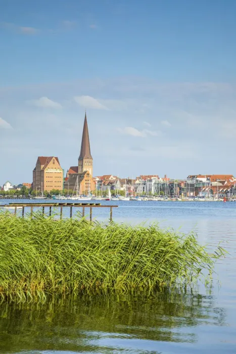 Framed Print : Sankt-Petri-Kirche, Warnow river & Rostock, Baltic Coast Framed Print : Sankt-Petri-Kirche, Warnow river & Rostock, Baltic Coast