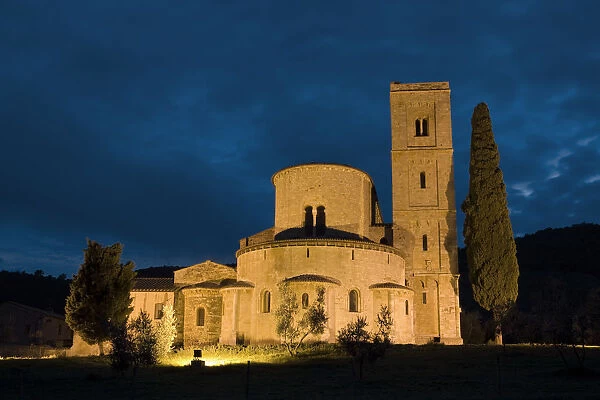 Sant Antimo Church at Dusk, Tuscany, Italy