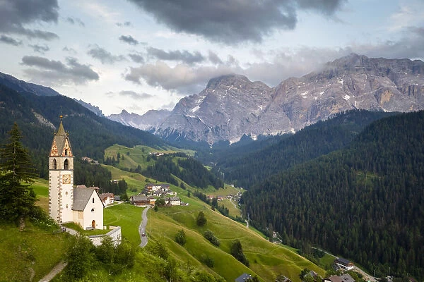 Santa Barbara church near La Valle. Gadertal, Bolzano province, South Tyrol, Trentino Alto Adige, Italy