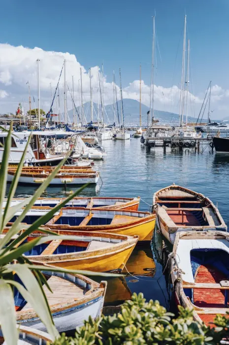 Framed Print : Santa Lucia, Naples, Campania, Italy. Fishing boat and Vesuvius Volcano on background Framed Print : Santa Lucia, Naples, Campania, Italy. Fishing boat and Vesuvius Volcano on background