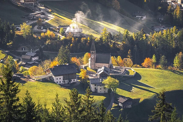 Santa Magdalena village, Funes Valley, South Tyrol, Italy
