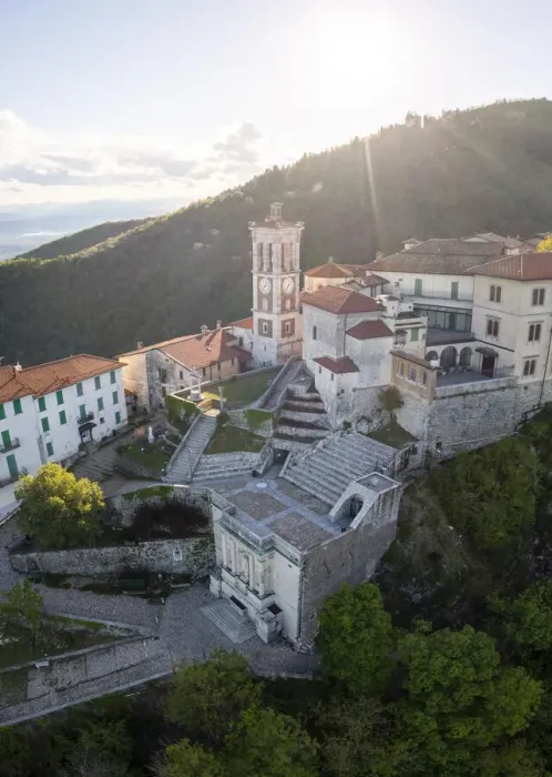 Framed Print : Santa Maria del Monte sanctuary during a spring sunset. Sacro Monte di Varese, Varese Framed Print : Santa Maria del Monte sanctuary during a spring sunset. Sacro Monte di Varese, Varese