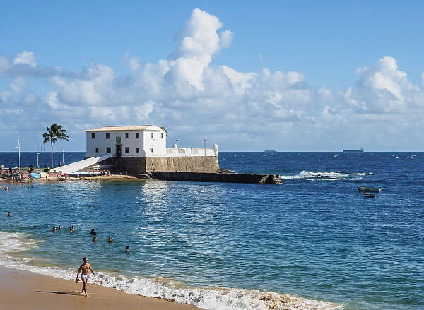 Santa Maria Fort and Porto da Barra Beach, Salvador, State of Bahia, Brazil