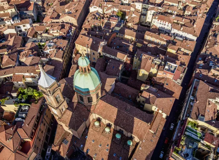 Framed Print : Santi Bartolomeo e Gaetano Church, elevated view, Bologna, Emilia-Romagna, Italy