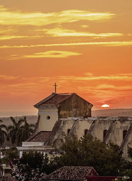 Santisima Trinidad Cathedral at sunset, elevated view, Trinidad, Sancti Spiritus Province