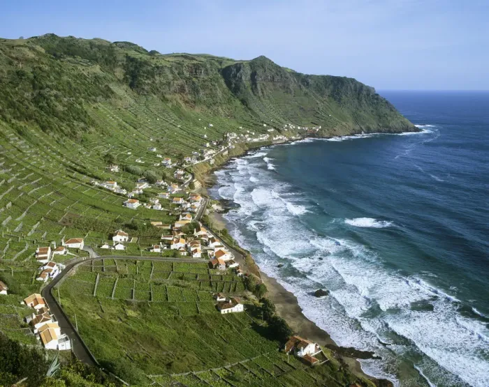 Framed Print : Sao Lourenco Bay with terraced vineyards by the sea Framed Print : Sao Lourenco Bay with terraced vineyards by the sea