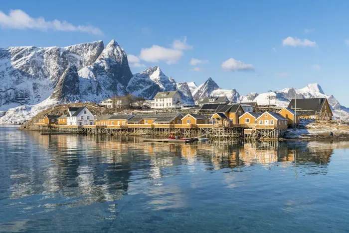 Framed Print : Sariskoy village in winter. Reine, Lofoten district, Nordland county, Northern Norway Framed Print : Sariskoy village in winter. Reine, Lofoten district, Nordland county, Northern Norway