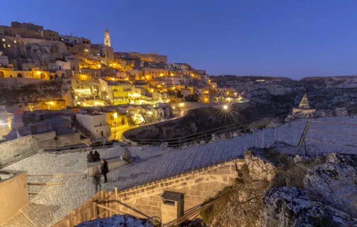 Framed Print : Sassi of Matera by night, Matera district, Basilicata, Italy Framed Print : Sassi of Matera by night, Matera district, Basilicata, Italy