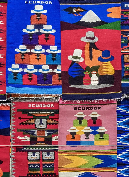 Saturday Handicraft Market, Plaza de los Ponchos, Otavalo, Imbabura Province, Ecuador