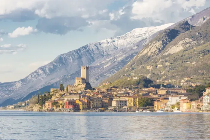 Framed Print : Scaliger castle of Malcesine viewed from the lakefront on the eastern shore of Lake Garda Framed Print : Scaliger castle of Malcesine viewed from the lakefront on the eastern shore of Lake Garda