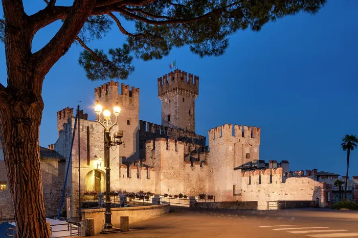 Framed Print : Scaliger Castle at Night, Sirmione, Lake Garda, Brescia province, Lombardy, Italy Framed Print : Scaliger Castle at Night, Sirmione, Lake Garda, Brescia province, Lombardy, Italy