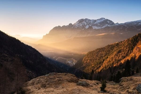 Scalve valley at sunrise, Bergamo province, Lombardy district, Italy, Europe