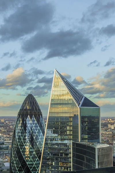 The Scapel building and The Gherkin which is also known as the Swiss Re building, London