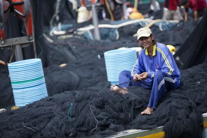Framed Print : Scene from the dock side fish market outside Bangkok Thailand