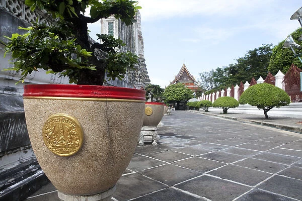 Scene around the Wat Arun temple in Bangkok Thailand