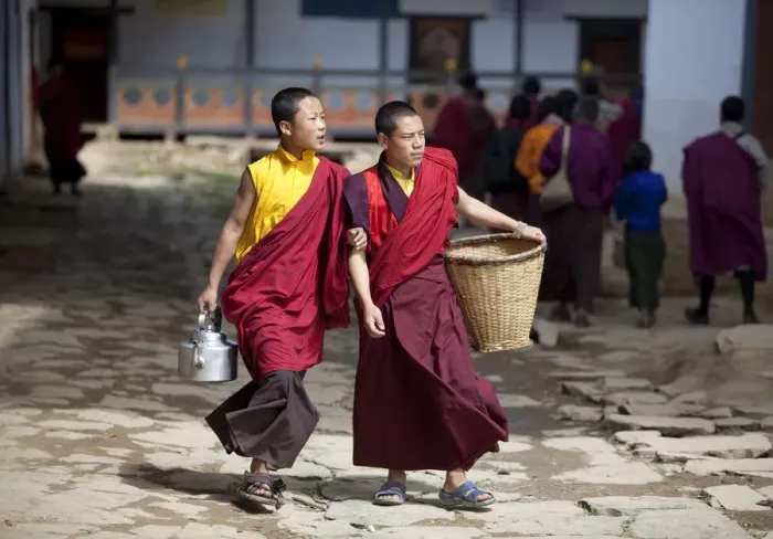 Framed Print : Scenes of daily life at the Gangtey Gompa. Gangteng Monastery Framed Print : Scenes of daily life at the Gangtey Gompa. Gangteng Monastery