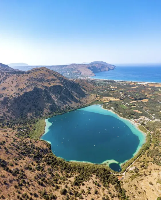 Framed Print : scenic blue lake Kournas nestled between mountains and sea, Georgioupolis, Chania, Crete Framed Print : scenic blue lake Kournas nestled between mountains and sea, Georgioupolis, Chania, Crete