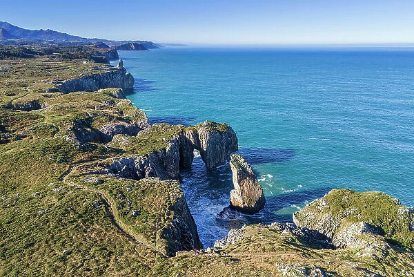 Scenic cliffed coast, Pena Flecha, Cuerres, Asturias, Spain